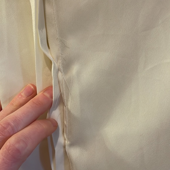 White sheer button up top with lace accents - Picture 4 of 5